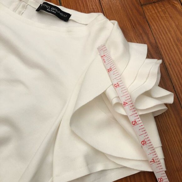 Pietro Brunelli || Women’s White Salisburgo Shealth Ruffle Maternity Dress S - Picture 11 of 11